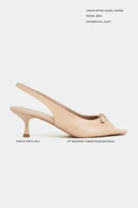 Nisantasi Shoes Rone Nude MATTE Pointed toe Front Light with buckle Thin Heels Women Shoes - Image 2