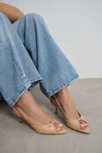 Nisantasi Shoes Rone Nude MATTE Pointed toe Front Light with buckle Thin Heels Women Shoes - Image 7