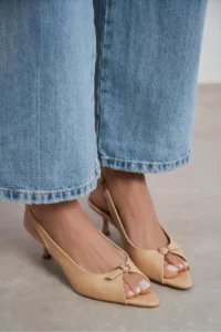 Nisantasi Shoes Rone Nude MATTE Pointed toe Front Light with buckle Thin Heels Women Shoes - Image 8