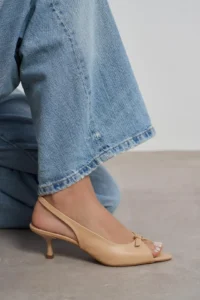 Nisantasi Shoes Rone Nude MATTE Pointed toe Front Light with buckle Thin Heels Women Shoes - Image 9
