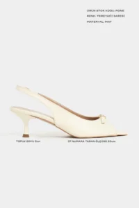 Nisantasi Shoes Rone BUTTER YELLOW MATTE Pointed toe Front Light with buckle Thin Heels Women Shoes - Image 2