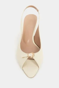 Nisantasi Shoes Rone BUTTER YELLOW MATTE Pointed toe Front Light with buckle Thin Heels Women Shoes - Image 3