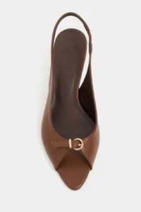 Nisantasi Shoes Rone Tan MATTE Pointed toe Front Light with buckle Thin Heels Women Shoes - Image 4