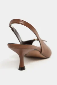 Nisantasi Shoes Rone Tan MATTE Pointed toe Front Light with buckle Thin Heels Women Shoes - Image 5