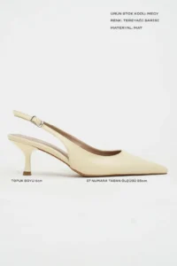Nisantasi Shoes Megy butter YELLOW MATTE Open-Back Hair Clip Detailed Pointed toe Women Heels Shoes - Image 2