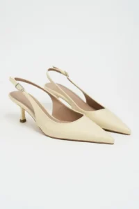 Nisantasi Shoes Megy butter YELLOW MATTE Open-Back Hair Clip Detailed Pointed toe Women Heels Shoes - Image 5
