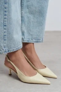Nisantasi Shoes Megy butter YELLOW MATTE Open-Back Hair Clip Detailed Pointed toe Women Heels Shoes - Image 6