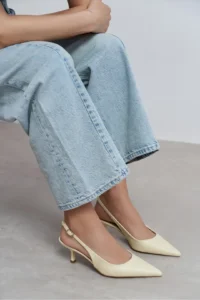 Nisantasi Shoes Megy butter YELLOW MATTE Open-Back Hair Clip Detailed Pointed toe Women Heels Shoes - Image 7
