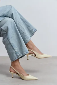 Nisantasi Shoes Megy butter YELLOW MATTE Open-Back Hair Clip Detailed Pointed toe Women Heels Shoes - Image 8