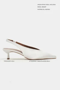 Nisantasi Shoes WILSON Pearl Satin Diver Material Open-Back Women Heels Shoes - Image 3