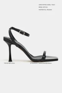 Nisantasi Shoes jewelry Black Patent Bilek Belt Detailed Women Thin Heels Shoes - Image 3
