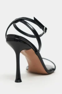 Nisantasi Shoes jewelry Black Patent Bilek Belt Detailed Women Thin Heels Shoes - Image 5