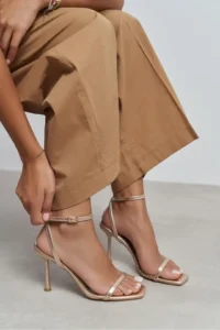 Nisantasi Shoes jewelry ROSE Gold Bilek Belt Detailed Women Thin Heels Shoes - Image 2