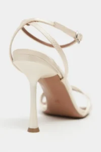 Nisantasi Shoes Ava BEIGE Satin Cross Detailed Ankle Tied Women Heels Shoes - Image 5