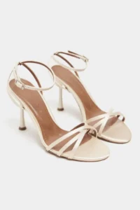 Nisantasi Shoes Ava BEIGE Satin Cross Detailed Ankle Tied Women Heels Shoes - Image 6