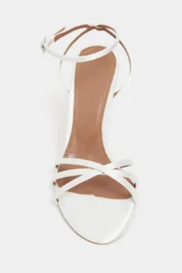 Nisantasi Shoes Ava Pearl Satin Cross Detailed Ankle Tied Women Heels Shoes - Image 3