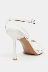 Nisantasi Shoes Ava Pearl Satin Cross Detailed Ankle Tied Women Heels Shoes - Image 4