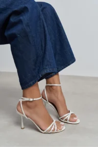 Nisantasi Shoes Ava Pearl Satin Cross Detailed Ankle Tied Women Heels Shoes - Image 6