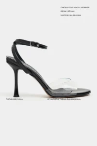 Nisantasi Shoes Vesper Black Patent Front Transparent Thin Heels Women Shoes - Image 3