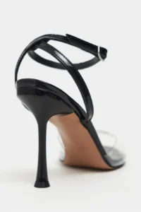 Nisantasi Shoes Vesper Black Patent Front Transparent Thin Heels Women Shoes - Image 5
