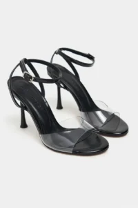 Nisantasi Shoes Vesper Black Patent Front Transparent Thin Heels Women Shoes - Image 6