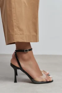 Nisantasi Shoes Vesper Black Patent Front Transparent Thin Heels Women Shoes - Image 7