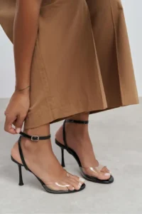 Nisantasi Shoes Vesper Black Patent Front Transparent Thin Heels Women Shoes - Image 8