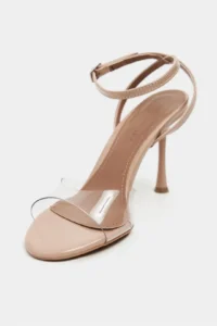 Nisantasi Shoes Vesper Nude Patent Front Transparent Thin Heels Women Shoes - Image 4