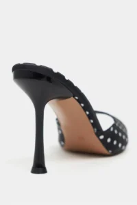 Nisantasi Shoes Renata Black Puantiye pattern Light Pointed toe Women Thin Heels Slippers - Image 5