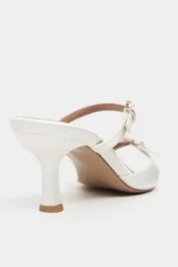 Nisantasi Shoes Calista Pearl Satin Hair Clip Detailed Pointed toe Women Heels Slippers - Image 5