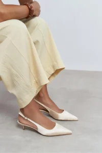 Nisantasi Shoes Rovia BEIGE Satin Pointed toe Thin Heels Women Shoes - Image 7