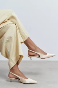 Nisantasi Shoes Rovia BEIGE Satin Pointed toe Thin Heels Women Shoes - Image 8