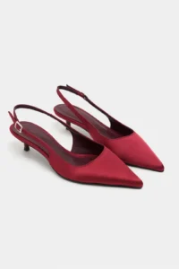 Nisantasi Shoes Rovia Burgundy Satin Pointed toe Thin Heels Women Shoes - Image 6