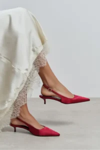 Nisantasi Shoes Rovia Burgundy Satin Pointed toe Thin Heels Women Shoes - Image 7
