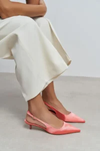 Nisantasi Shoes Rovia Salmon Satin Pointed toe Thin Heels Women Shoes - Image 8