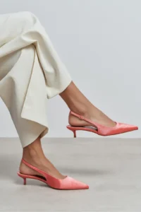 Nisantasi Shoes Rovia Salmon Satin Pointed toe Thin Heels Women Shoes - Image 9