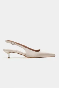 Nisantasi Shoes Rovia Sand BEIGE Satin Pointed toe Thin Heels Women Shoes