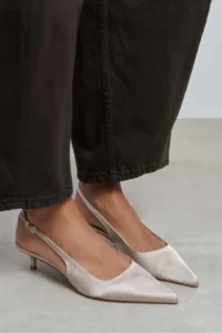 Nisantasi Shoes Rovia Sand BEIGE Satin Pointed toe Thin Heels Women Shoes - Image 7