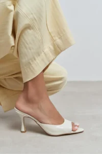 Nisantasi Shoes Fenrir BEIGE RUSTIC Patterned Pointed toe Women Thin Heels Slippers - Image 8
