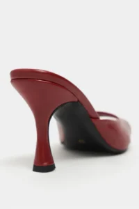 Nisantasi Shoes Fenrir Red RUSTIC Patterned Pointed toe Women Thin Heels Slippers - Image 5