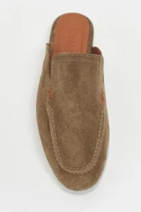Nisantasi Shoes Letty ROME BEIGE Suede Leather Flat Sole Women Loafer Slippers - Image 4