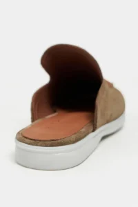 Nisantasi Shoes Letty ROME BEIGE Suede Leather Flat Sole Women Loafer Slippers - Image 5