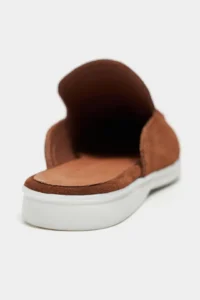 Nisantasi Shoes Letty Tan Suede Leather Flat Sole Women Loafer Slippers - Image 5