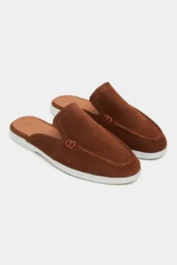 Nisantasi Shoes Letty Tan Suede Leather Flat Sole Women Loafer Slippers - Image 6