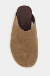 Nisantasi Shoes Liam ROME BEIGE Suede Leather Flat Sole Closed Women Slippers - Image 4