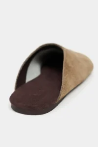 Nisantasi Shoes Liam ROME BEIGE Suede Leather Flat Sole Closed Women Slippers - Image 5
