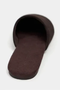 Nisantasi Shoes Modi DARK Brown Suede Leather Flat Sole Closed Women Slippers - Image 6