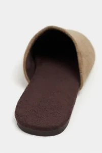 Nisantasi Shoes Modi ROME BEIGE Suede Leather Flat Sole Closed Women Slippers - Image 5