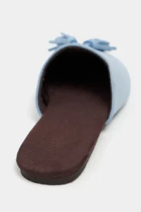 Nisantasi Shoes Nella Bebe BLUE GENUINE Suede Leather Tassel Detailed Flat Sole Women Slippers - Image 5