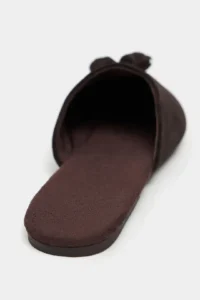 Nisantasi Shoes Nella BITTER BROWN GENUINE SUEDE Leather Tassel Detailed Flat Sole Women Slippers - Image 5